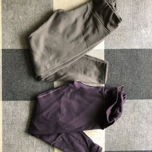2 Athleta Apline Valley fleece-lined tights size large